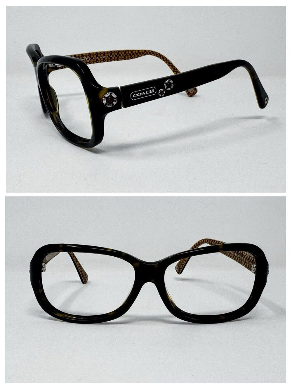 Coach HC8016 Clara L008 Dark Tortoise Eyeglass Frames 57-15-130